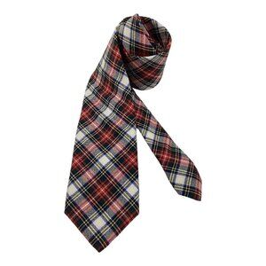 CHARLES TYRWHITT Red Plaids & Cheks Luxury Wool Tie England W: 3.5" EX COND